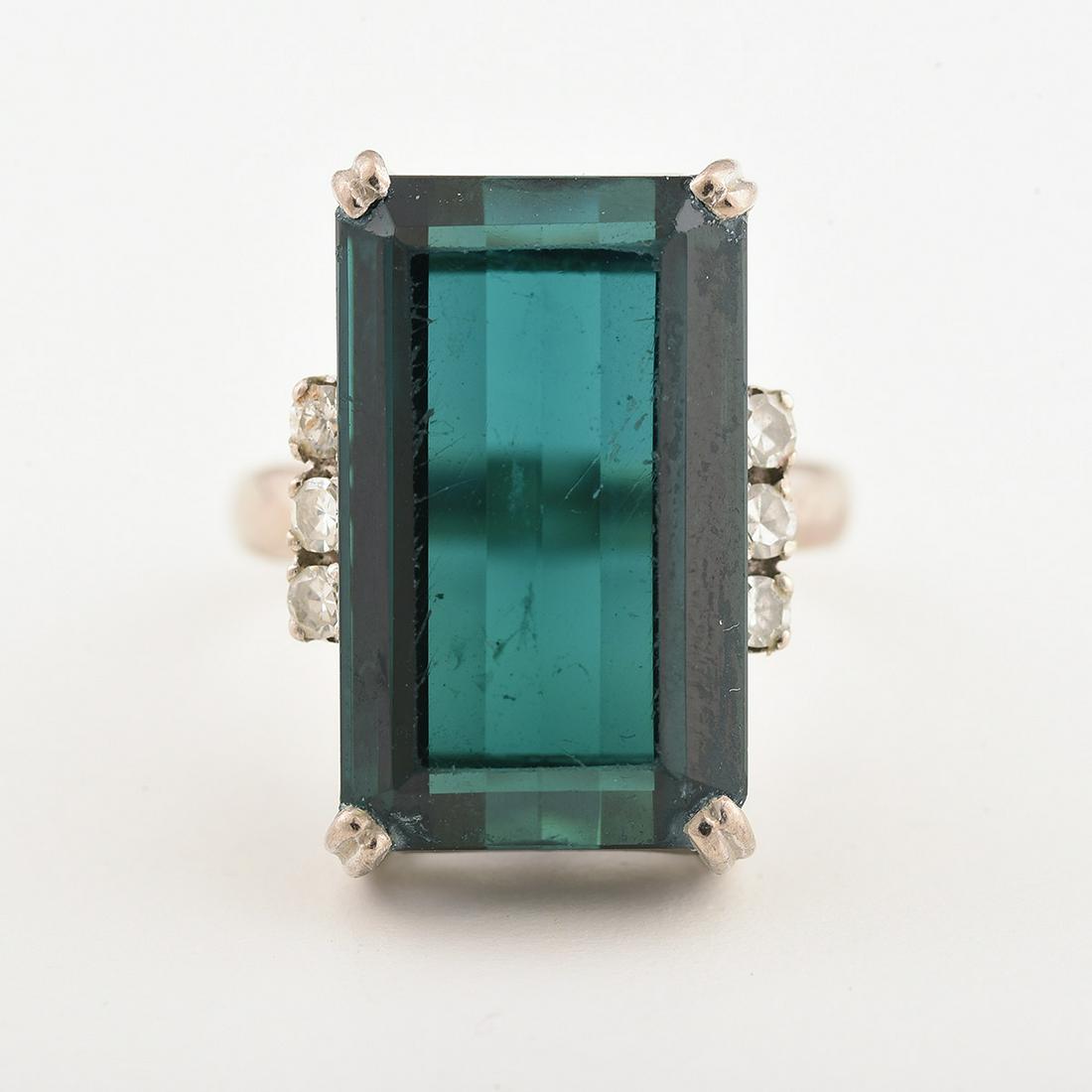 H. Stern Tourmaline, Diamond, 18k White Gold Ring. (1 of 1)