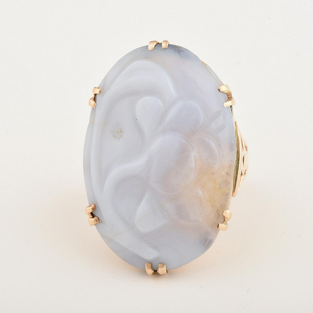 Carved Agate, 14k Yellow Gold Ring. (1 of 1)