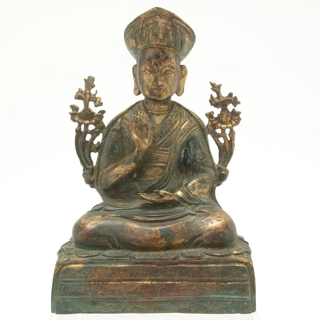 Chinese Ming Style Bronze Statue of Seated Buddha. (1 of 2)