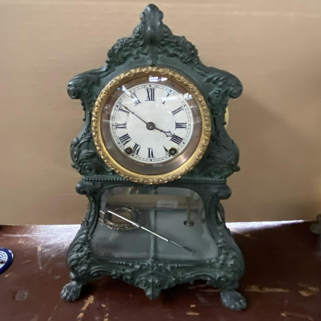 French Louis XV Style Bronze Mantle Clock (1 of 2)