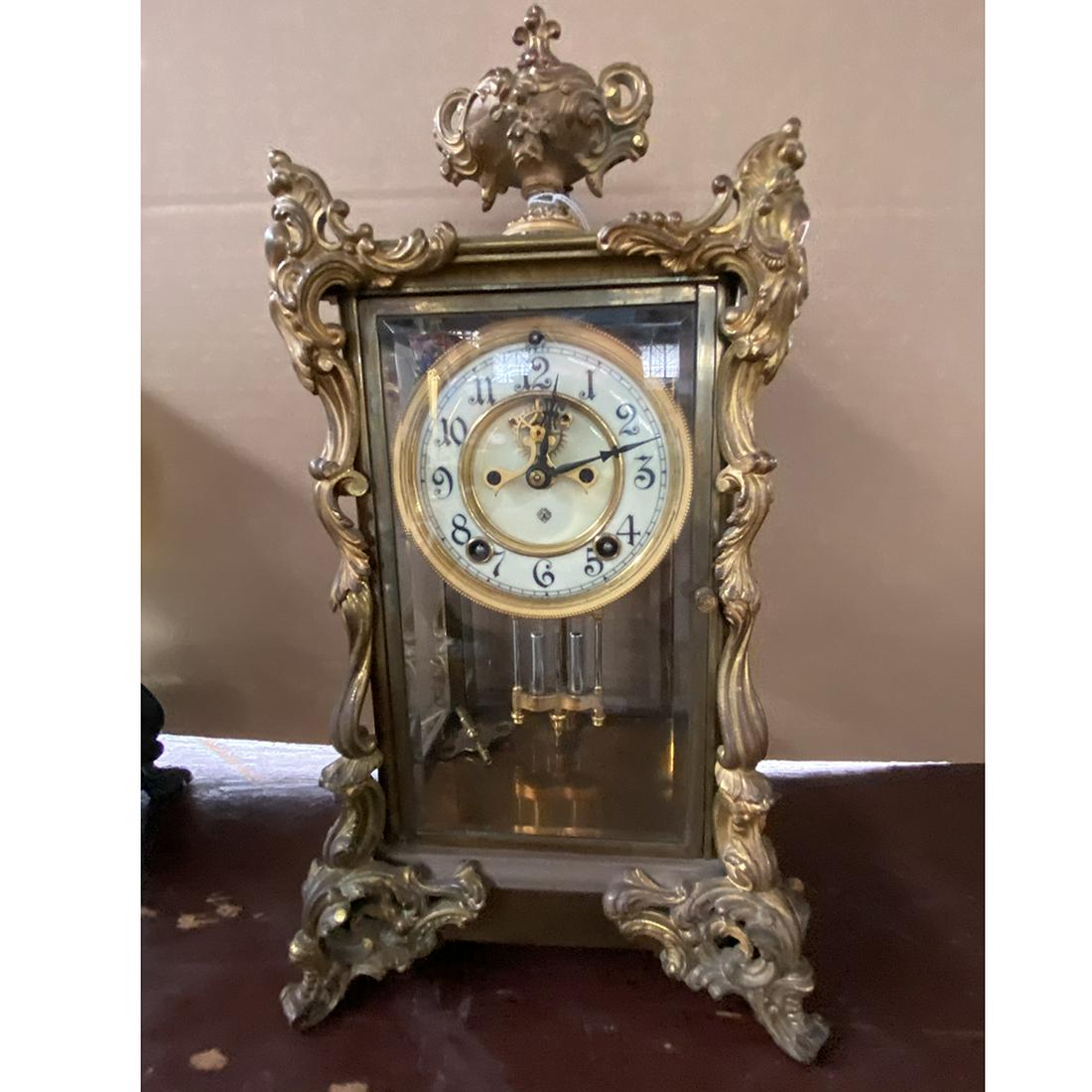 Ansonia French Louis XV Style Gilt Bronze Mantle Clock. (1 of 2)