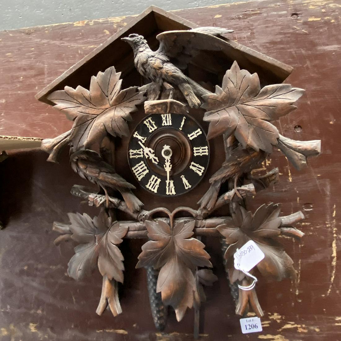 Black Forest Carved Wall Clock (1 of 1)
