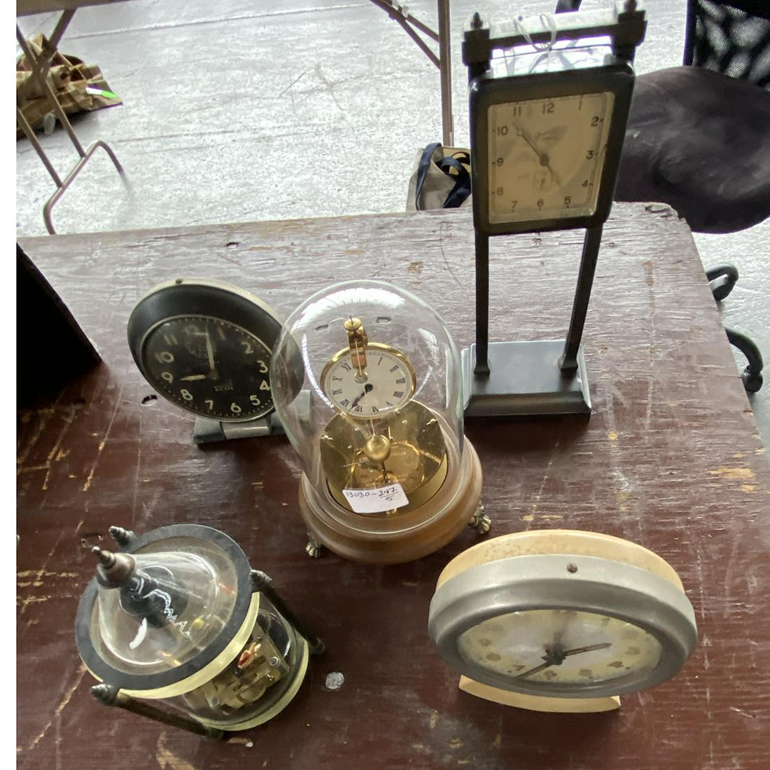 Group of Five Clocks, Including c1913 Ansonia Gravity (1 of 1)