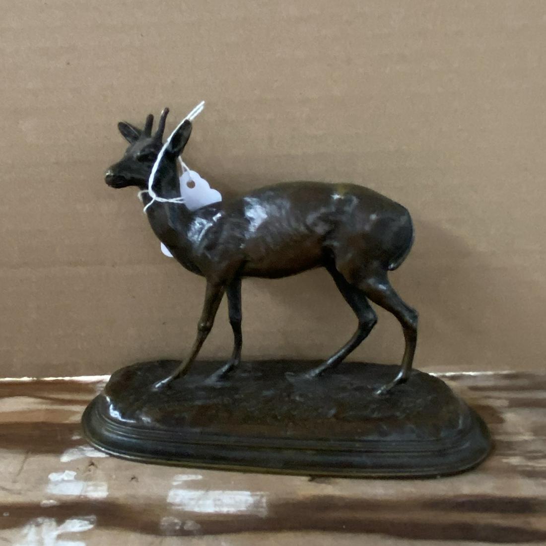 Bronze Sculpture of a Two Point Deer After Agathon (1 of 1)