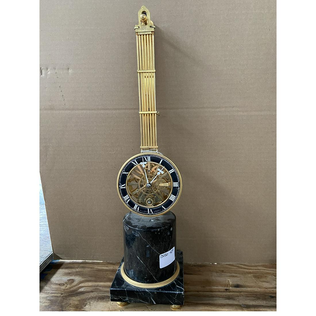 French Skeletonized Inverted Pendulum Mystery Clock (1 of 2)