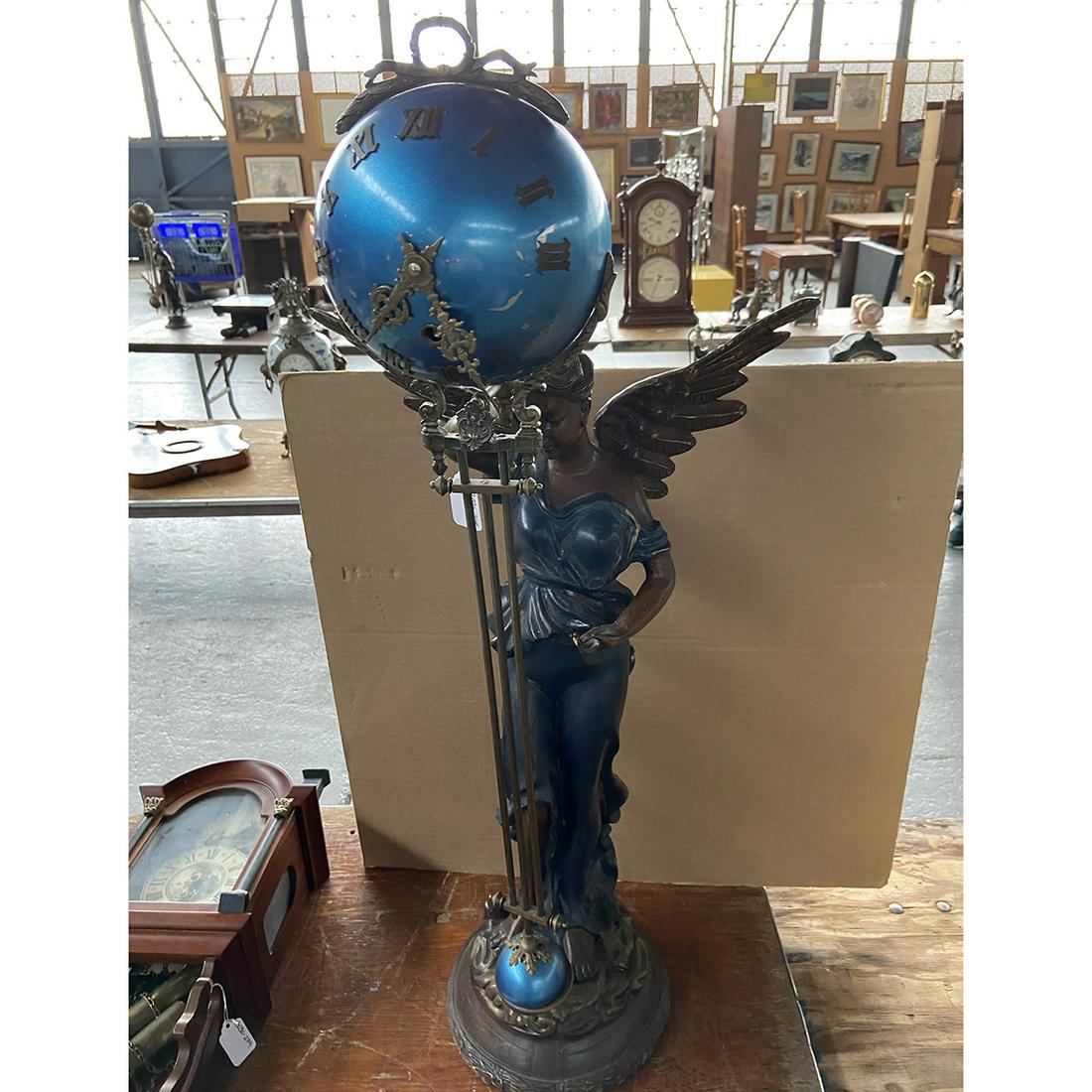 Art Nouveau Winged Female Figural Swinger Pendulum (1 of 1)