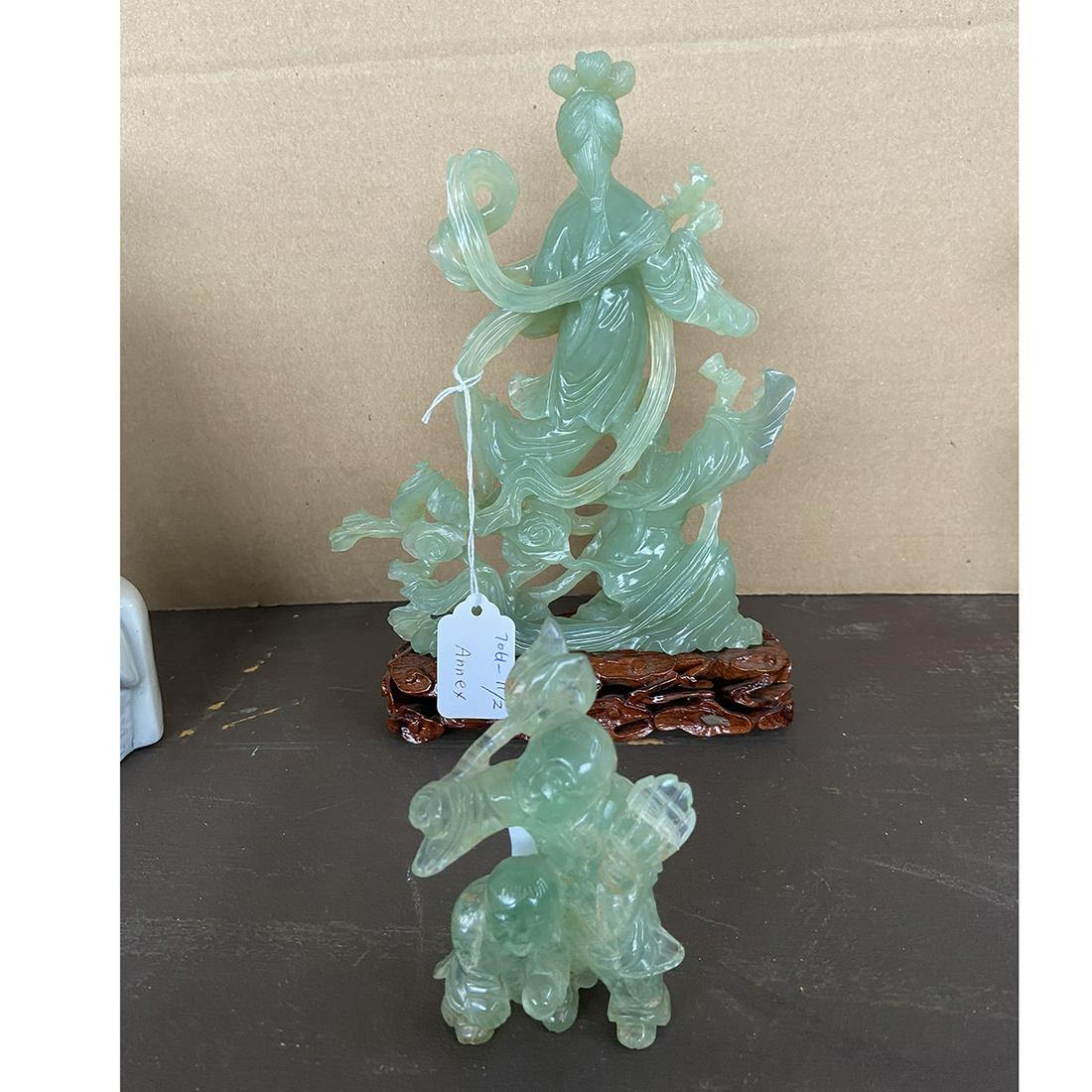 Two Green Hardstone Carvings (1 of 1)