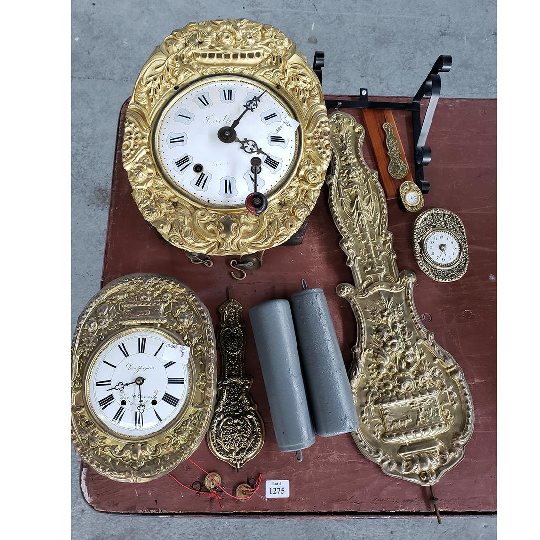 Group of French Rococo Style Gilt Brass Pendulum Wall (1 of 1)