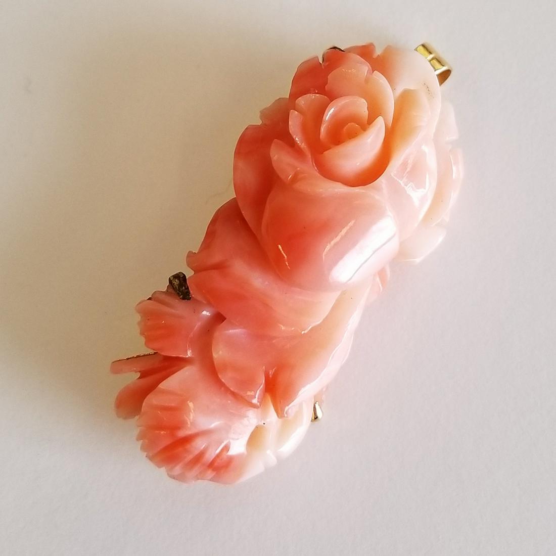 *Carved Coral Pendant Brooch. (1 of 1)