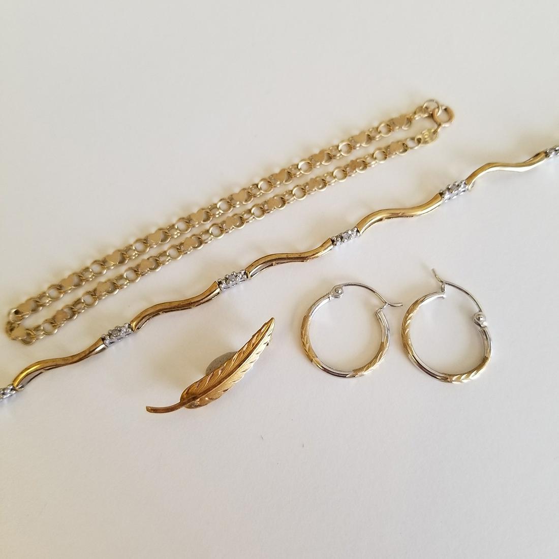 Collection of Four Diamond, 10k Yellow and White Gold (1 of 1)