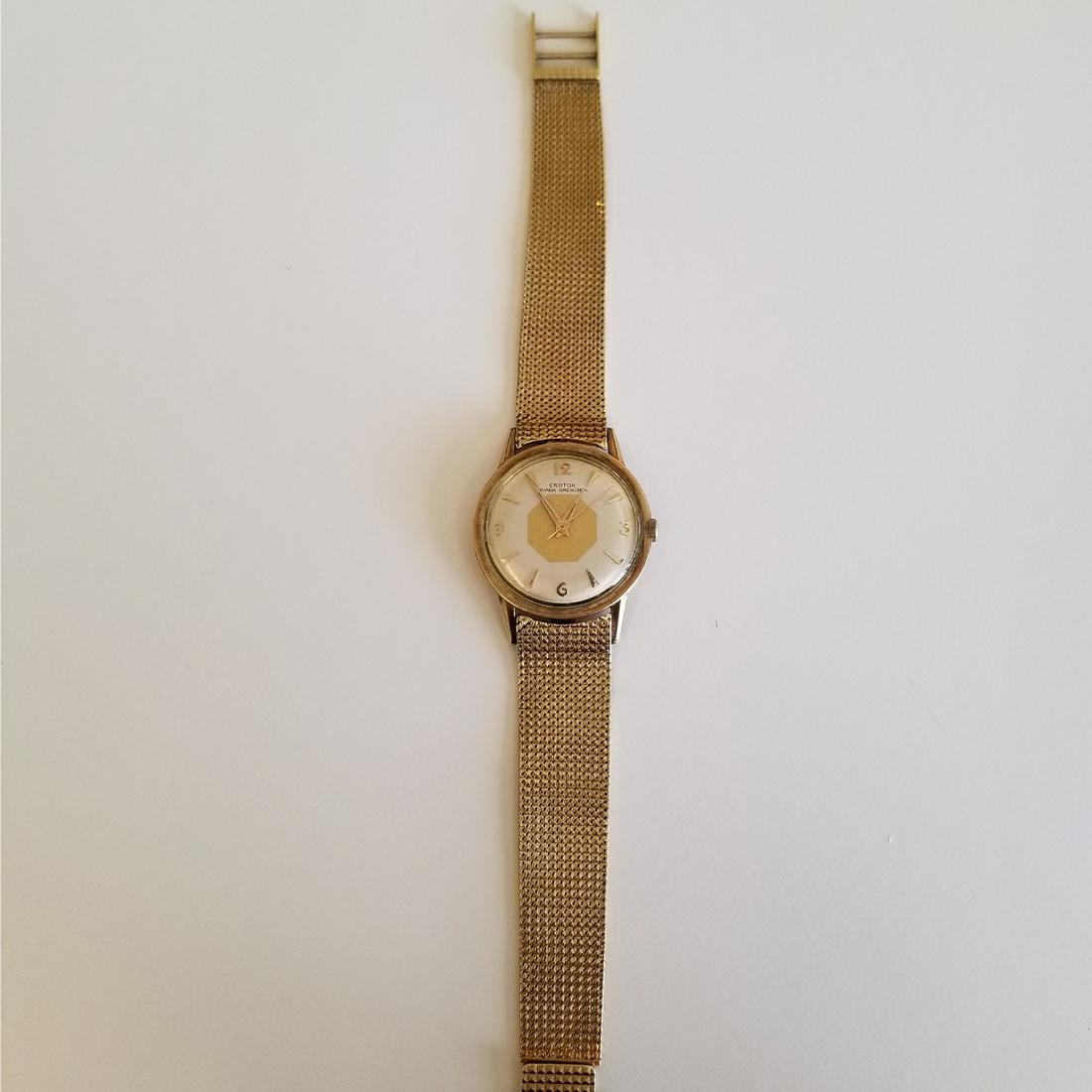 Men's Croton Nivada Grenchen 10k Gold-Filled Wristwatch (1 of 1)