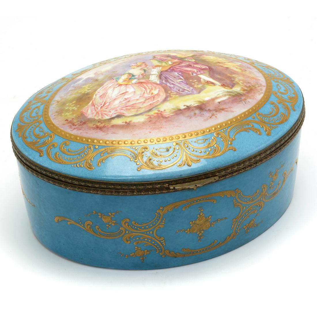 Sevres Style Porcelain Box. (1 of 3)