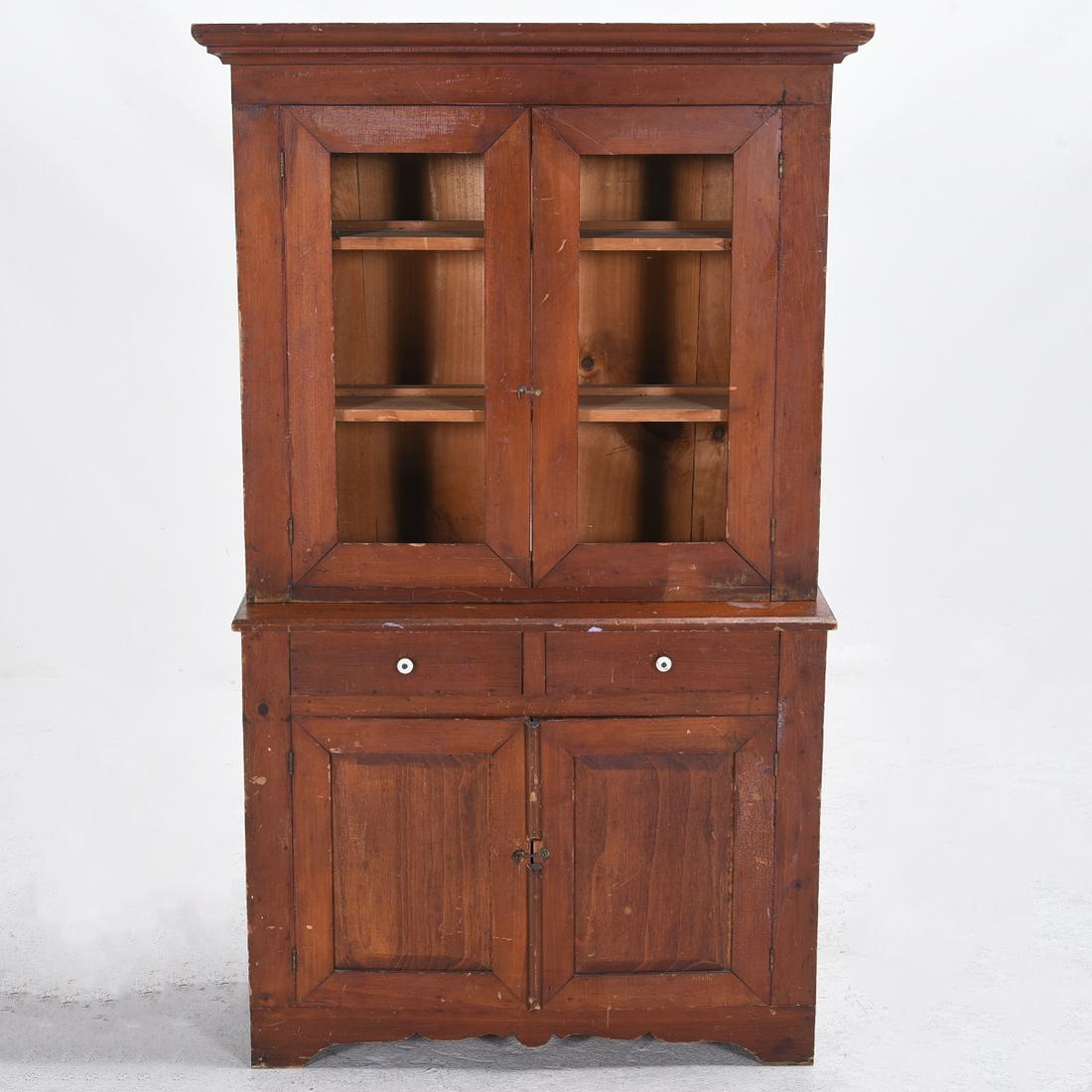 American Folk Art Children's Stepback Cupboard. (1 of 1)