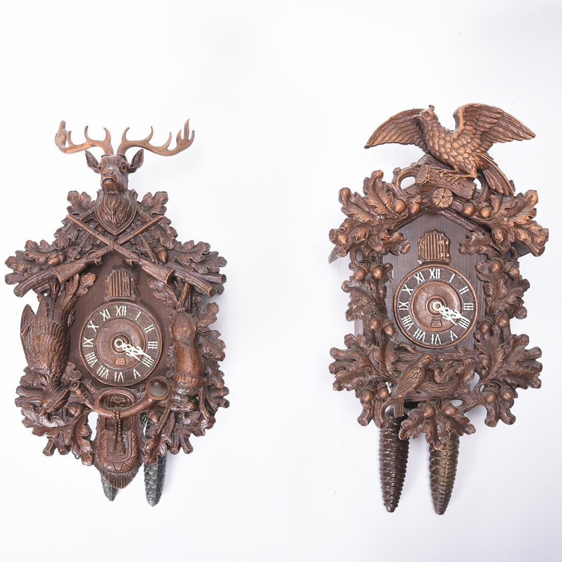 Two Lux Wall Mounted Cuckoo Clocks, Stag and Eagle (1 of 3)