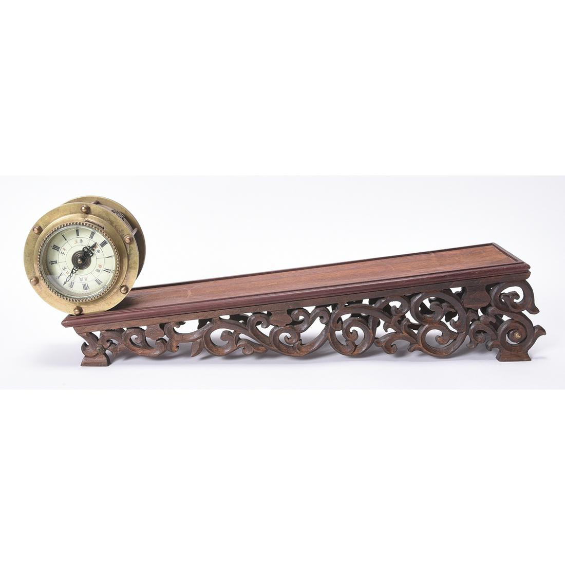 Asian Brass and Wood Gravity Clock (1 of 1)