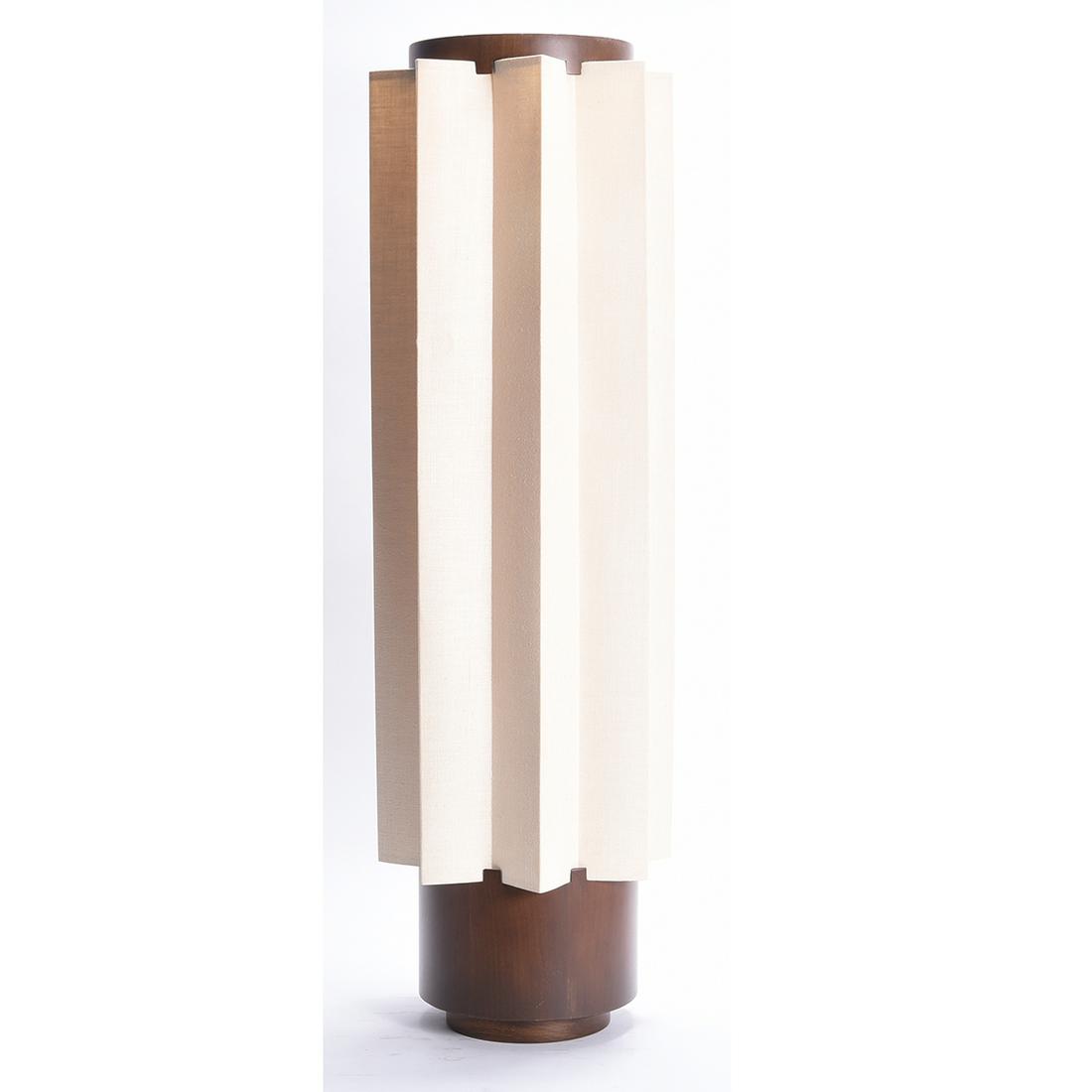 Danish Modern Style Table Teak and Linen Lamp. (1 of 1)