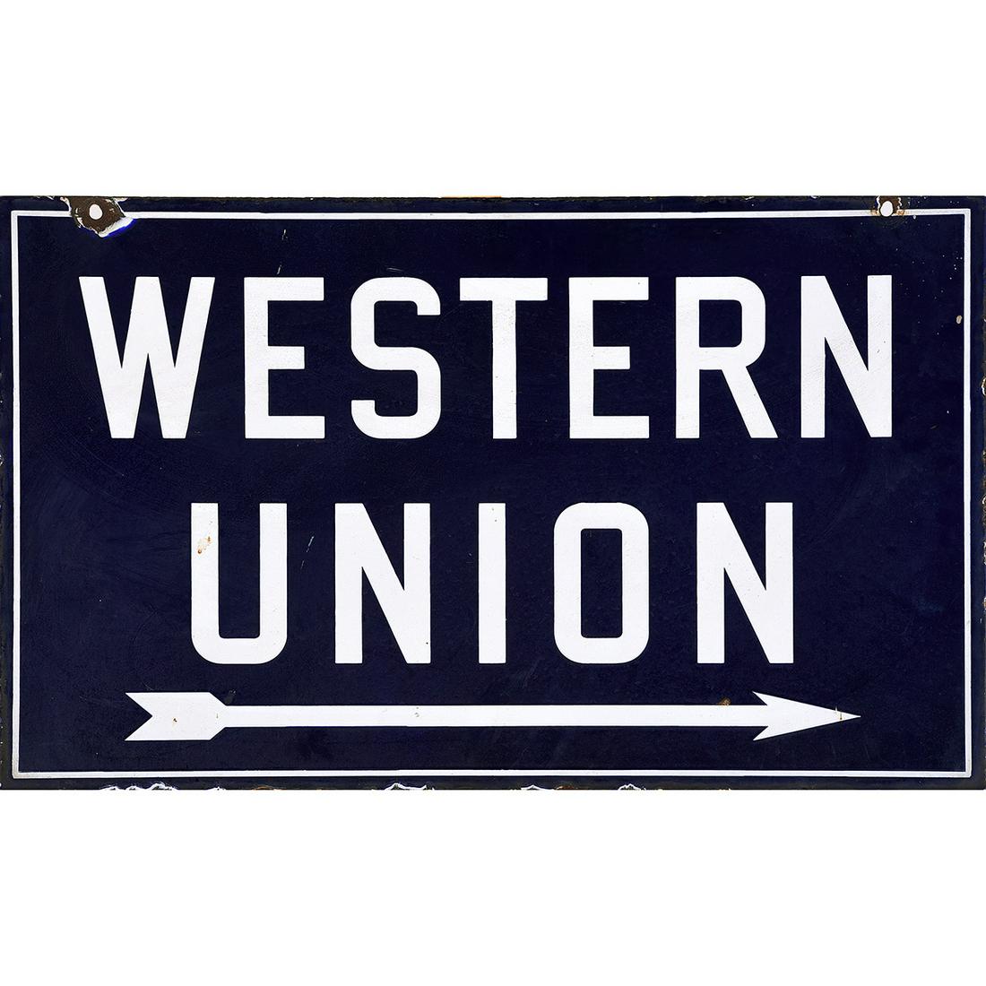 Vintage Western Union Sign, 18.5"L x 30"W (1 of 1)