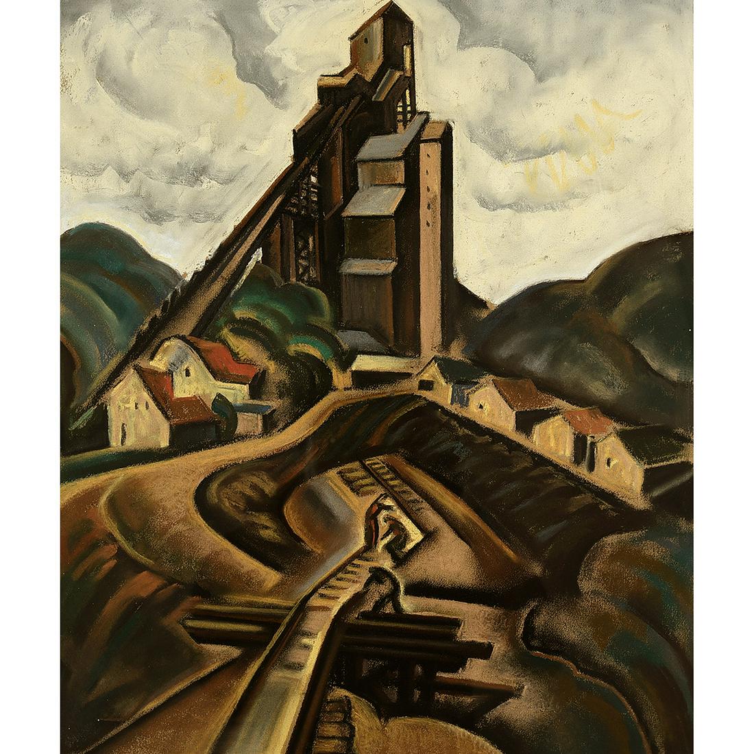 William J. Scott "Factory" pastel (1 of 1)