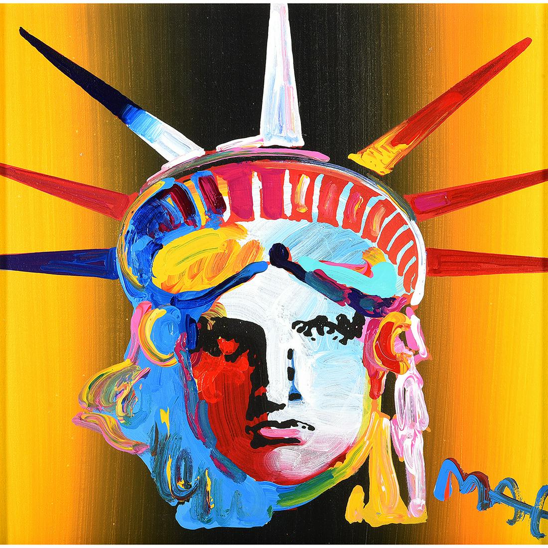 Peter Max "Liberty Head" acrylic on silkscreen (1 of 3)