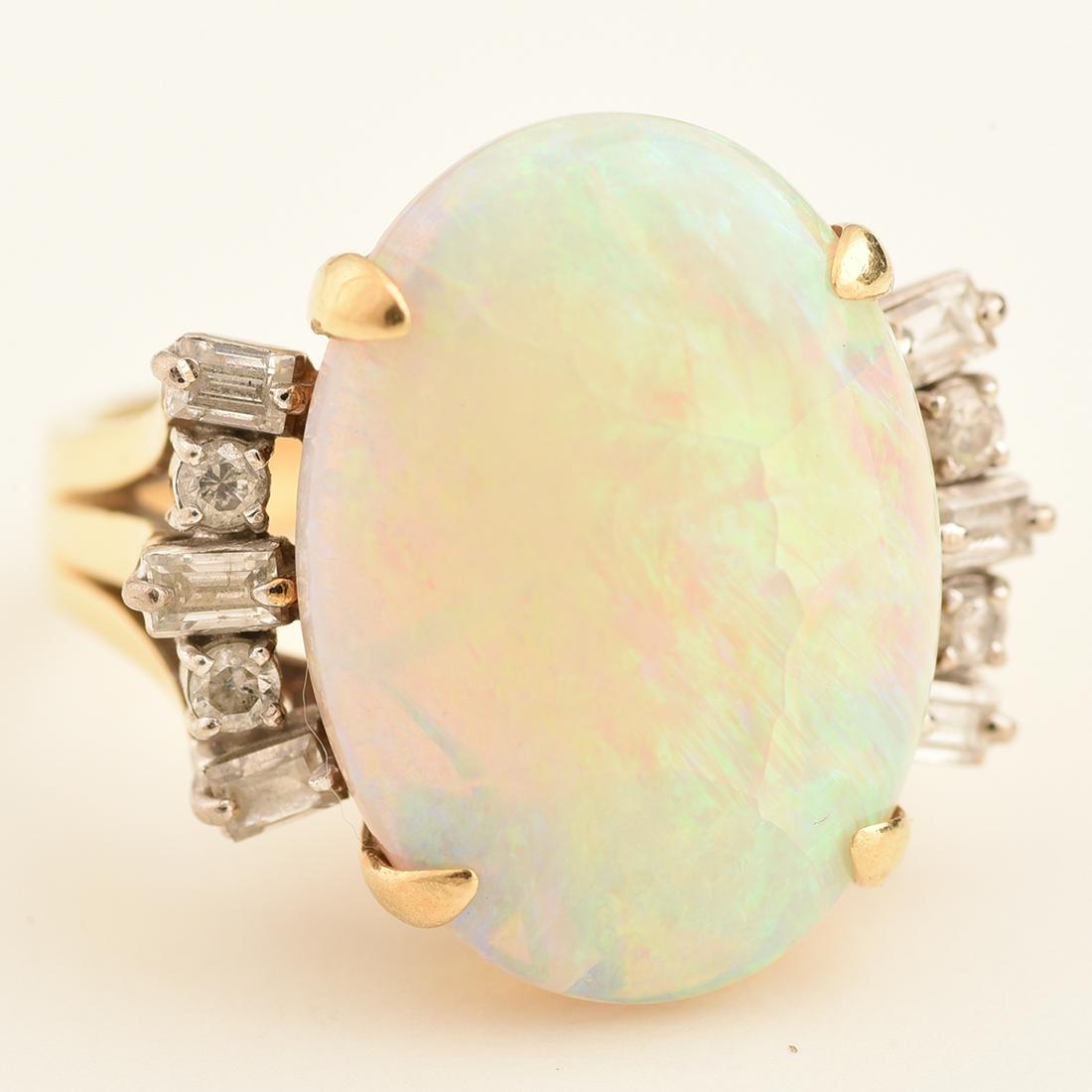 Opal, Diamond, 18k Yellow Gold Ring. (1 of 1)