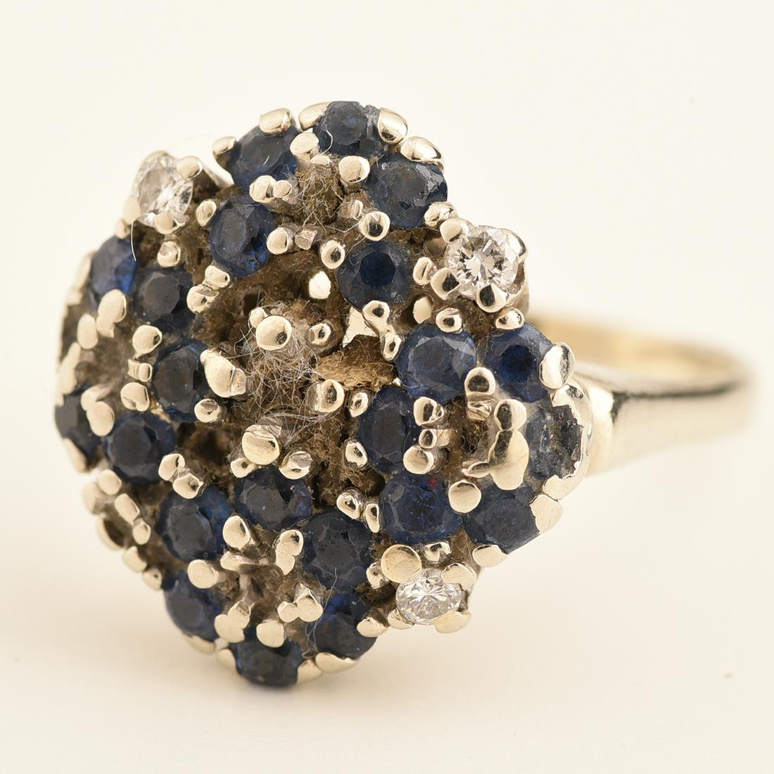 Sapphire, Diamond, 14k White Gold Ring. (1 of 1)