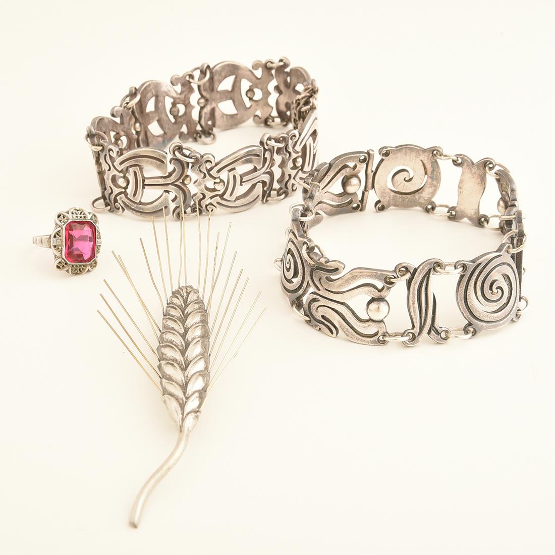 Collection of Four Jewelry Items Including Two Mexican (1 of 1)