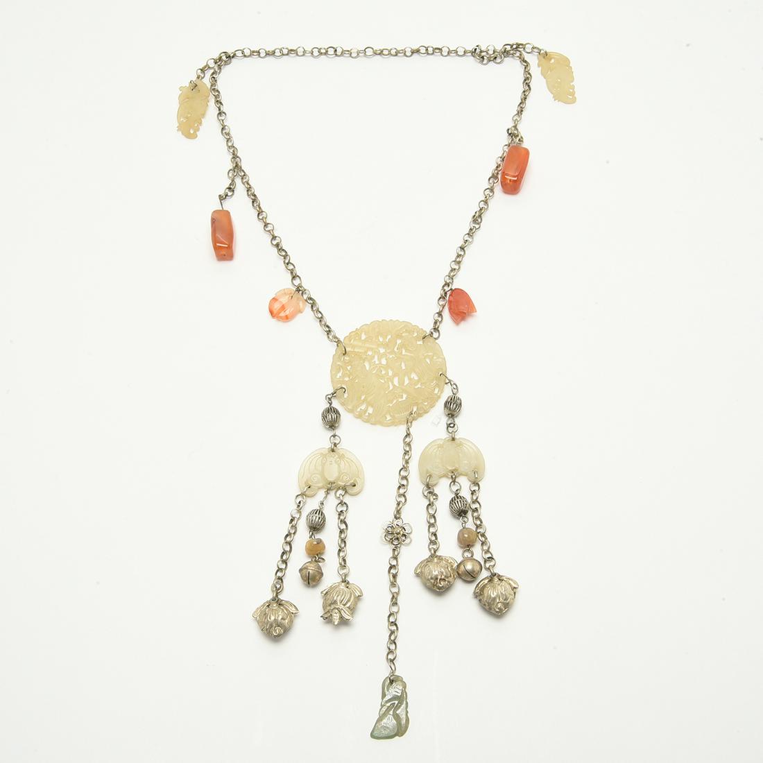 Chinese Jade Pendant Silver Necklace (1 of 1)