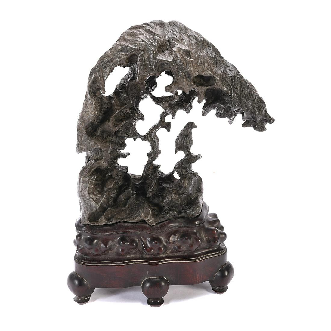 Large Chinese Scholar's Rock Linbi stone on Fitted (1 of 1)