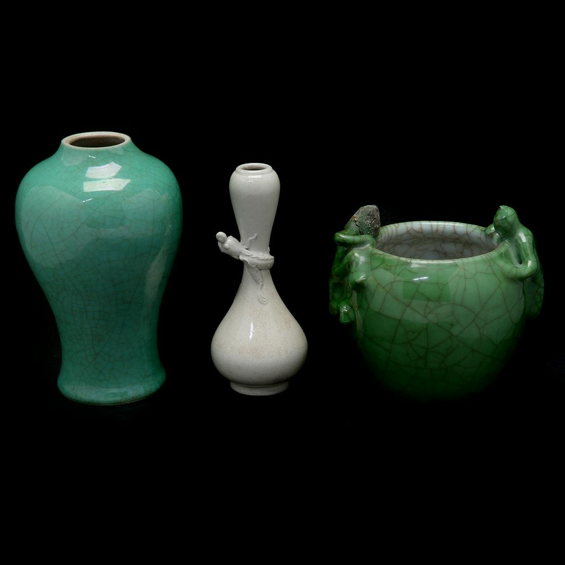 Three Chinese Monochrome Porcelains (1 of 2)