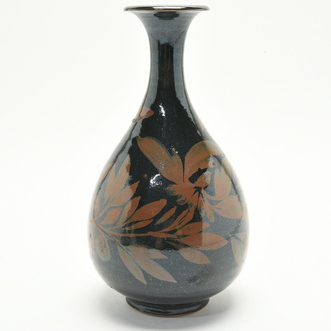 Chinese Black Glazed Russet Splashed Vase, Yuhuchunping (1 of 1)