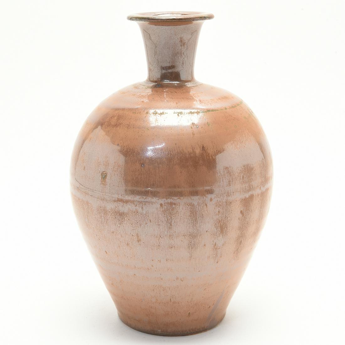 Chinese Yaozhou Persimmon Glazed Meiping Vase (1 of 1)