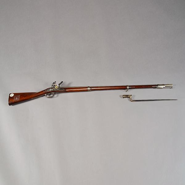 US 1816/22 Type 2 Harper's Ferry Flintlock Musket with: US 1816/22 Type 2 Harper's Ferry Flintlock Musket with Bayonet . .69 Caliber. Barrel dated "1835" with V/P/ Eagle. Lock marked "Harper's Ferry 1835 with Eagle and Shield over US. {58" L., overall.}. E
