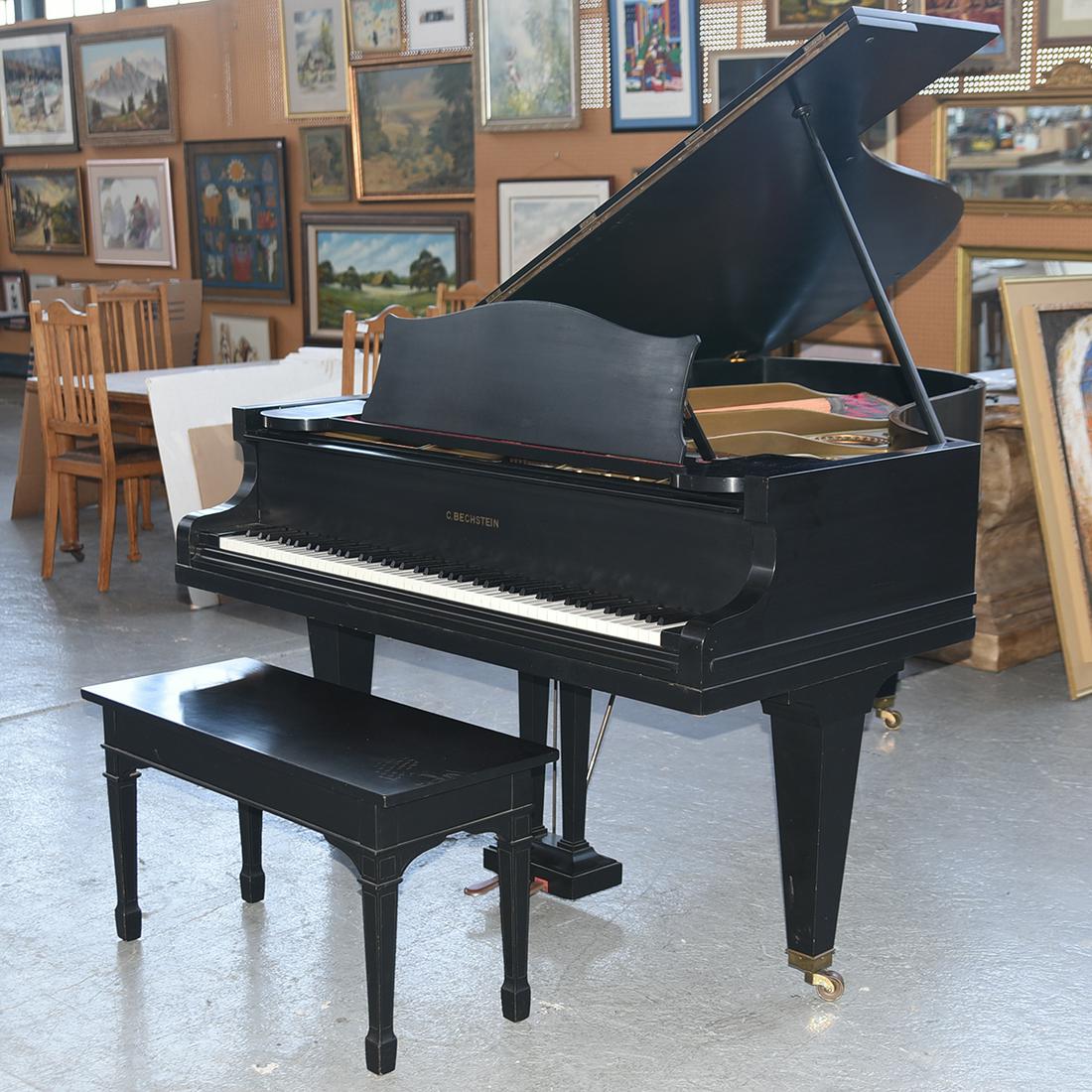Carl Bechstein Model B Ebonized Grand Concert Piano: Carl Bechstein Model B Ebonized Grand Concert Piano with Bench. Serial no 141109 Seifhennersdorf, Germany. Very good functioning condition.