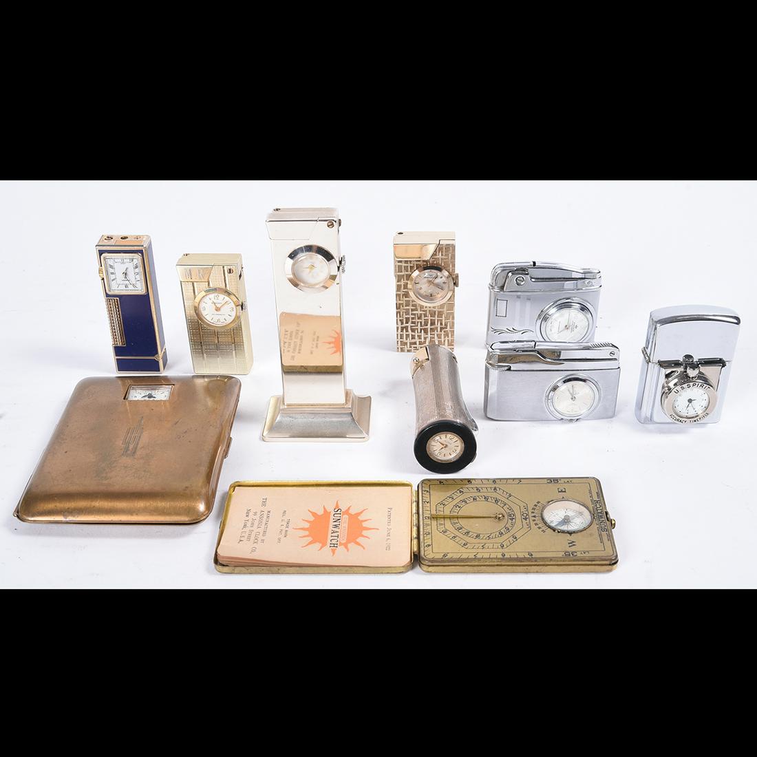 10 Combination Watch Lighter, Watch Cigarette Holders; (1 of 1)