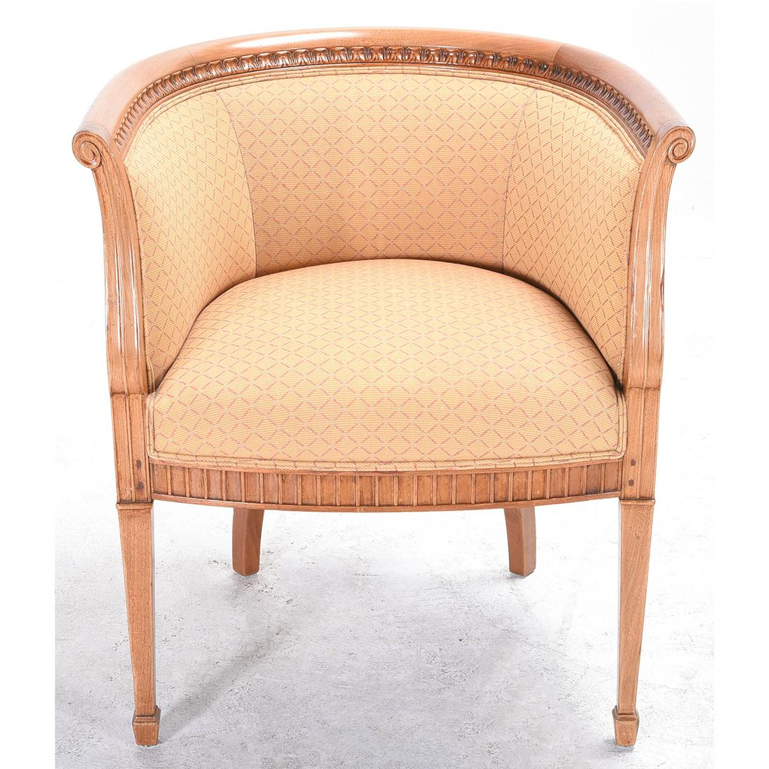 Continental Neoclassical Style Mahogany Bucket Chair. (1 of 4)