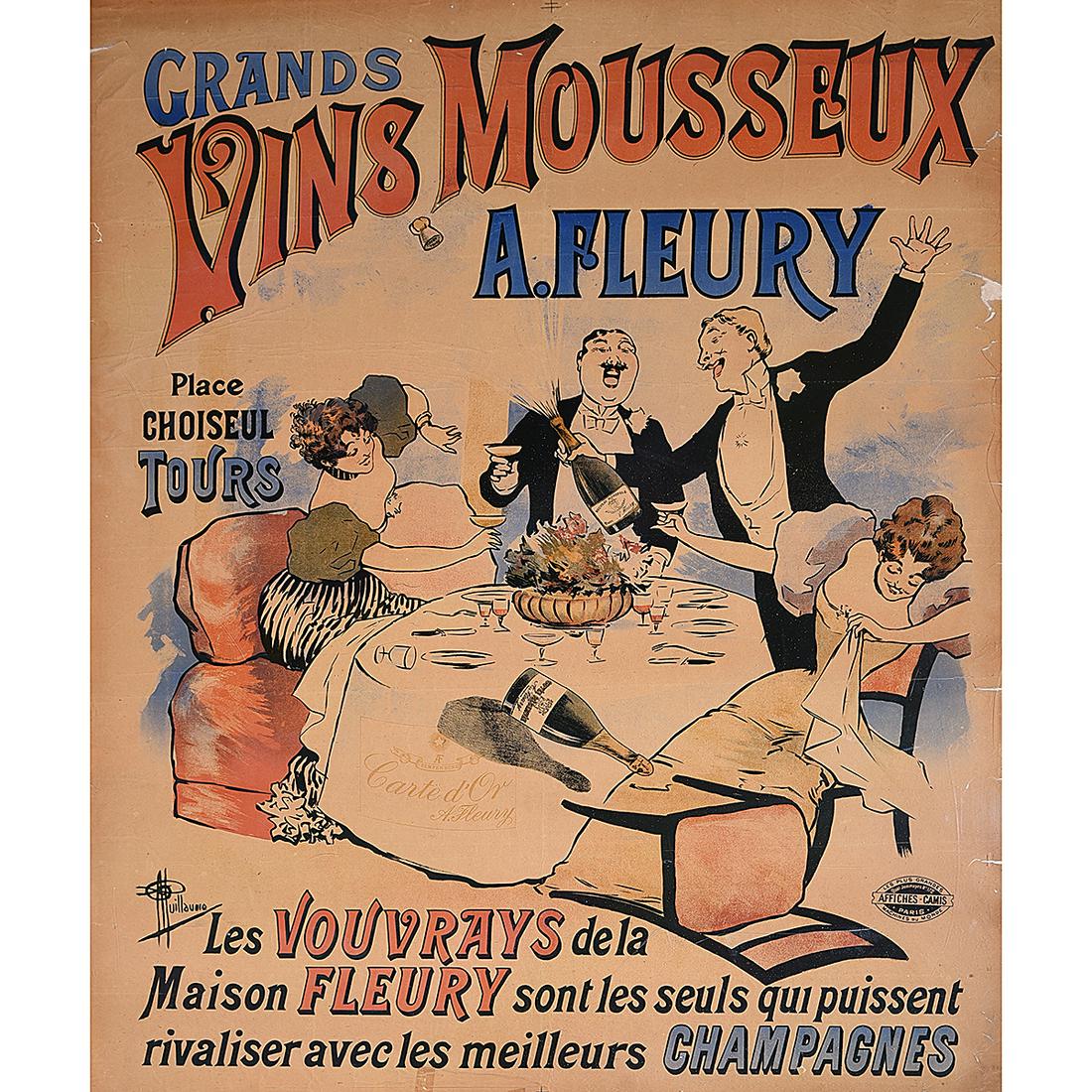 Albert Guillaume "Grands vins mousseux a Fleury" litho (1 of 2)