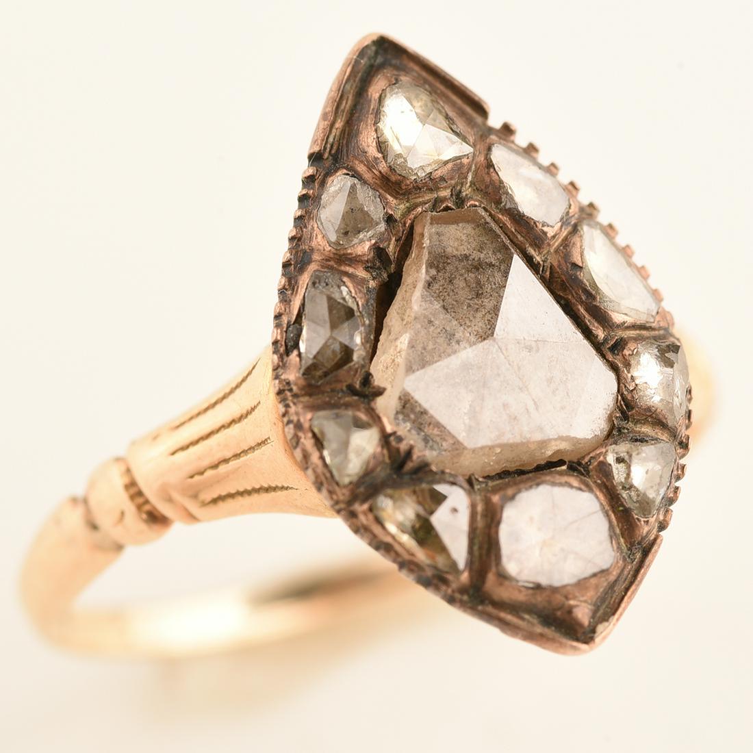 Diamond, Silver-Topped, 14k Yellow Gold Ring. (1 of 1)