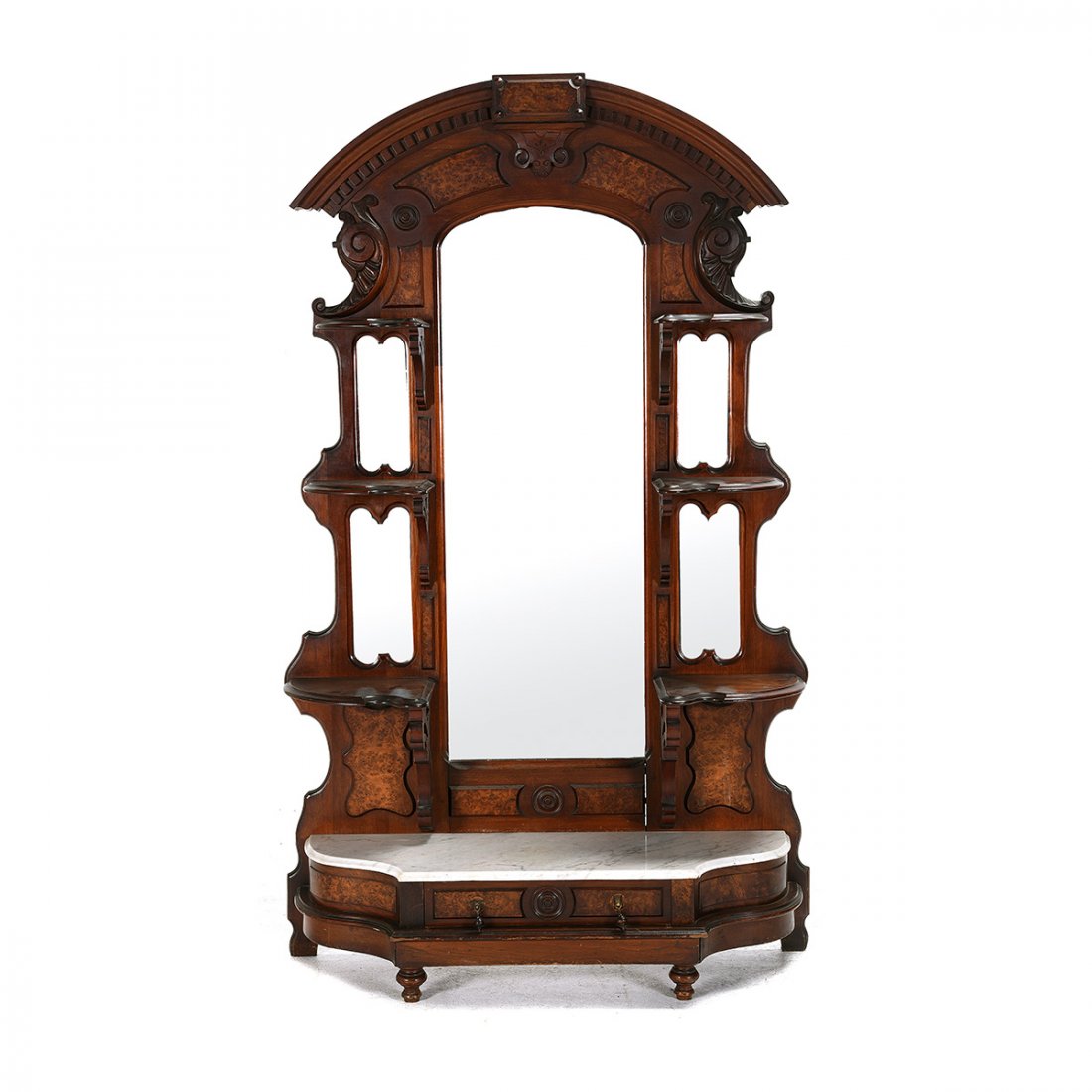 American Victorian Mahogany Hall Tree. (1 of 2)