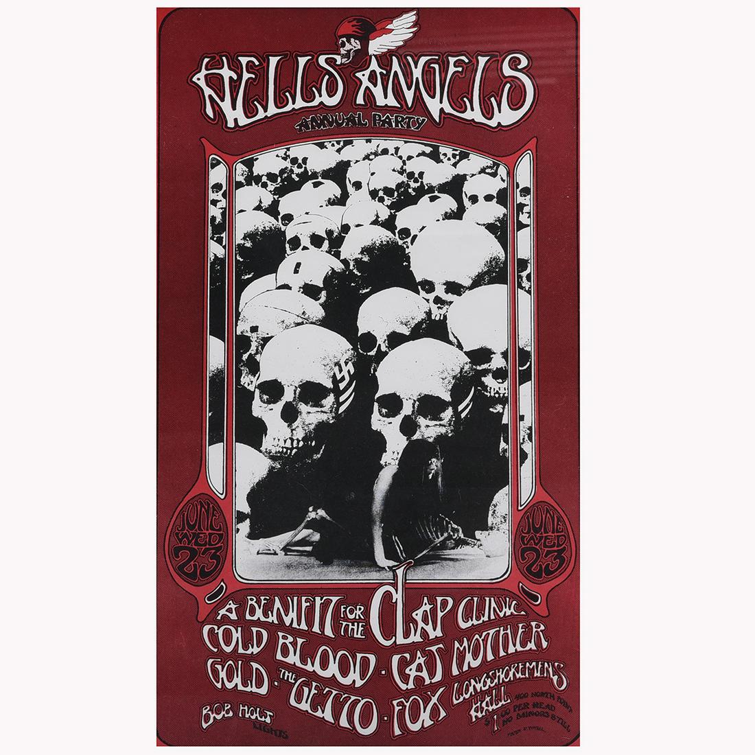 Hells Angels Annual Party Poster Clap Clinic Benefit; (1 of 2)