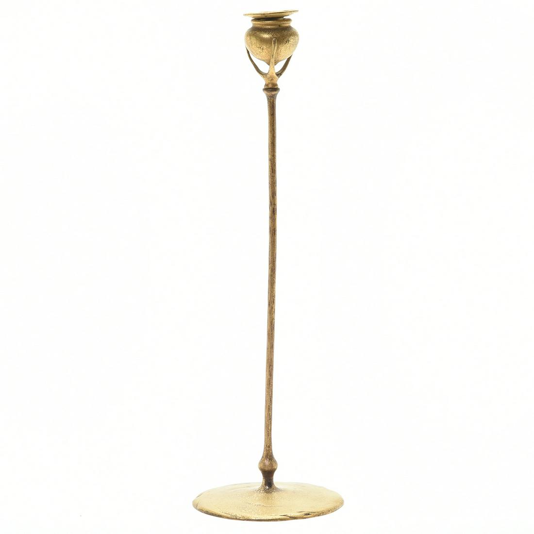 Tiffany Studios Art Nouveau Gilt Bronze Candlestick (1 of 4)
