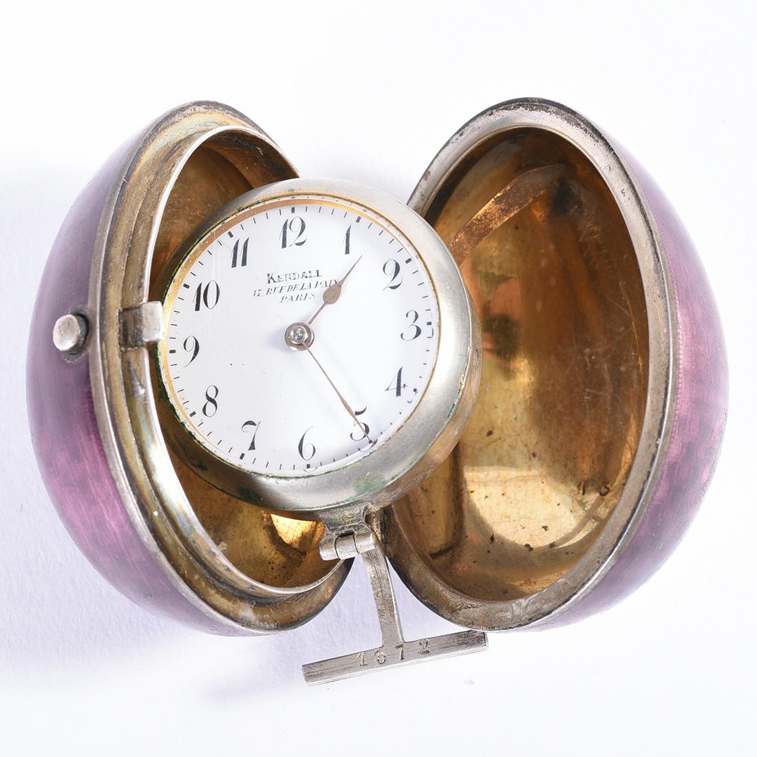 French Kendall Guilloche Enamel Clock, Faberge Style. (1 of 3)