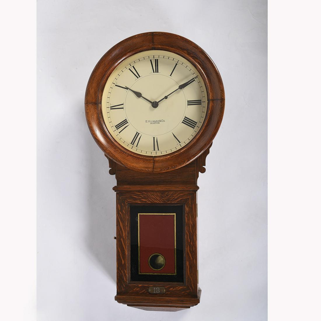 E. Howard & Co. Oak Schoolhouse Clock # 70. (1 of 2)