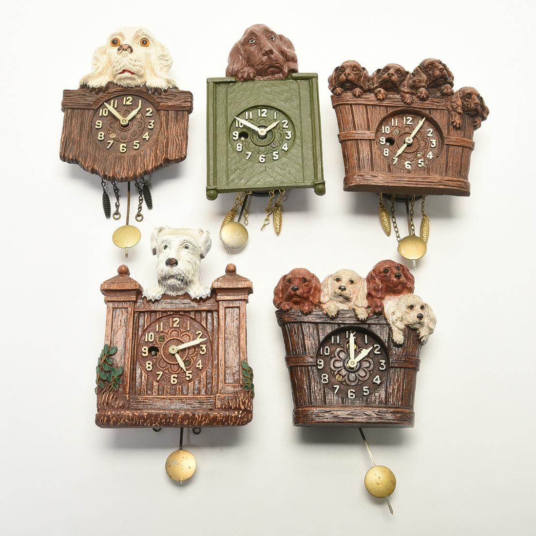 Five Keebler Lux Dog Pendulette Clocks (1 of 2)