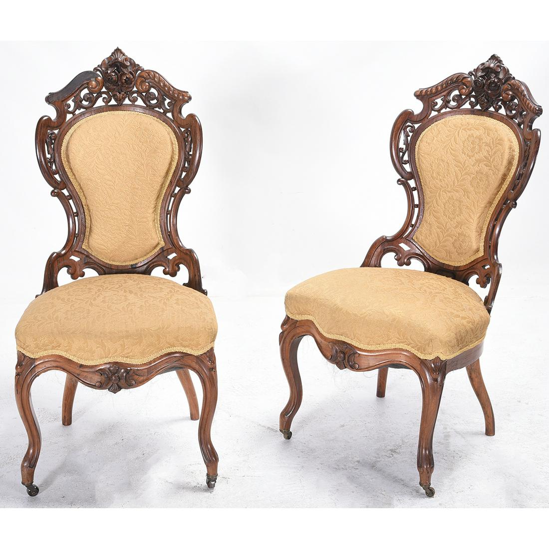 Pair of J & JW Meeks Attributed Carved Laminated (1 of 4)