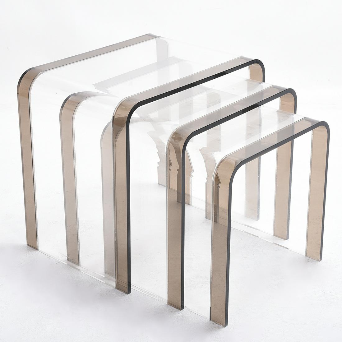 Set of Three Modernist Acrylic Nesting Waterfall (1 of 2)