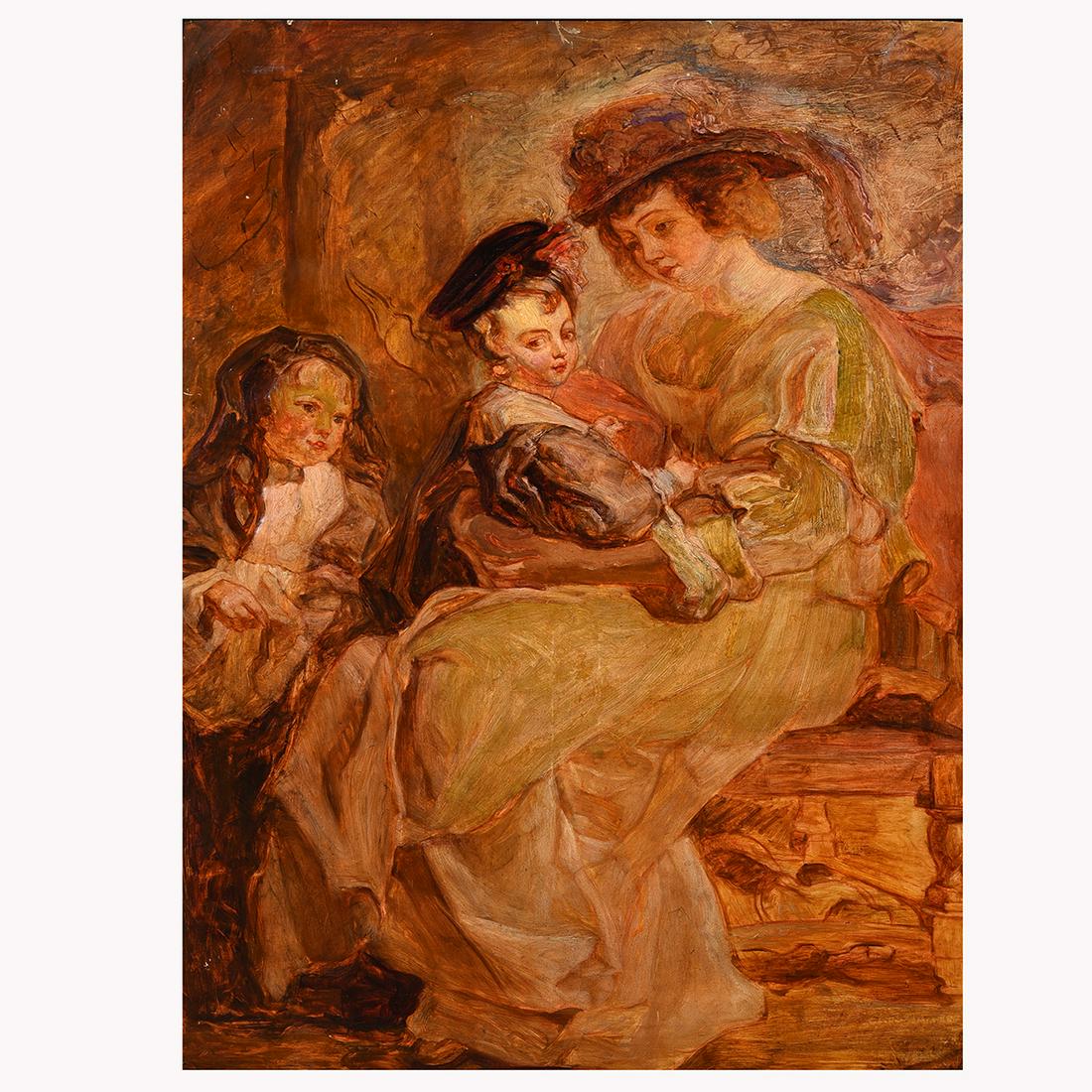 Clarence Hinkle "After Rubens" oil on canvas (1 of 2)