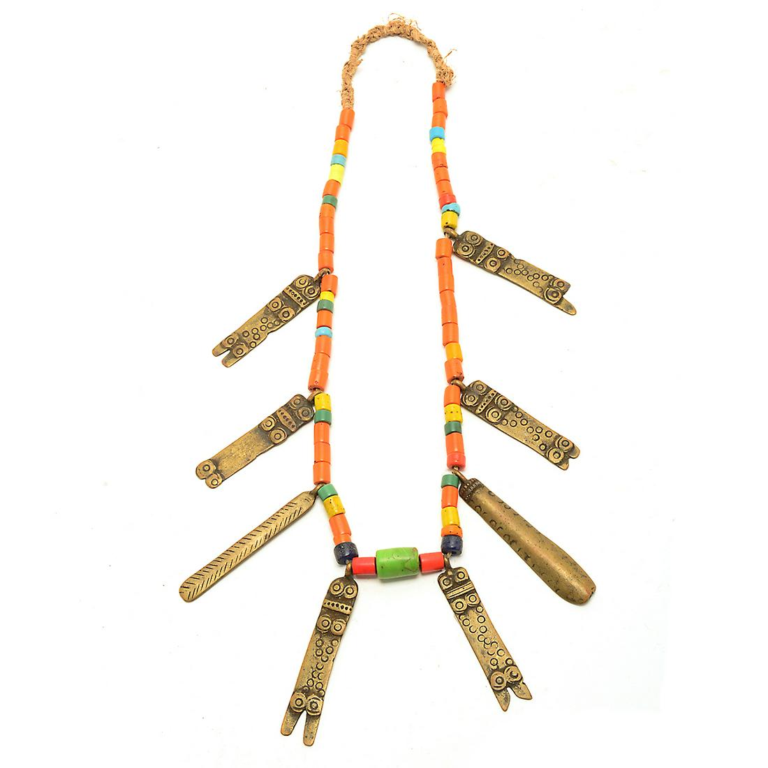 19th Century Naga Head Hunter Warriors Brass Pendent (1 of 6)