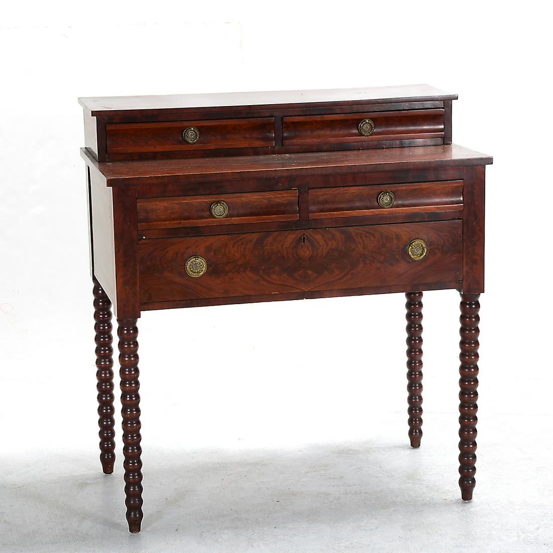 American Late Classical Flame Mahogany Butler's Table. (1 of 3)