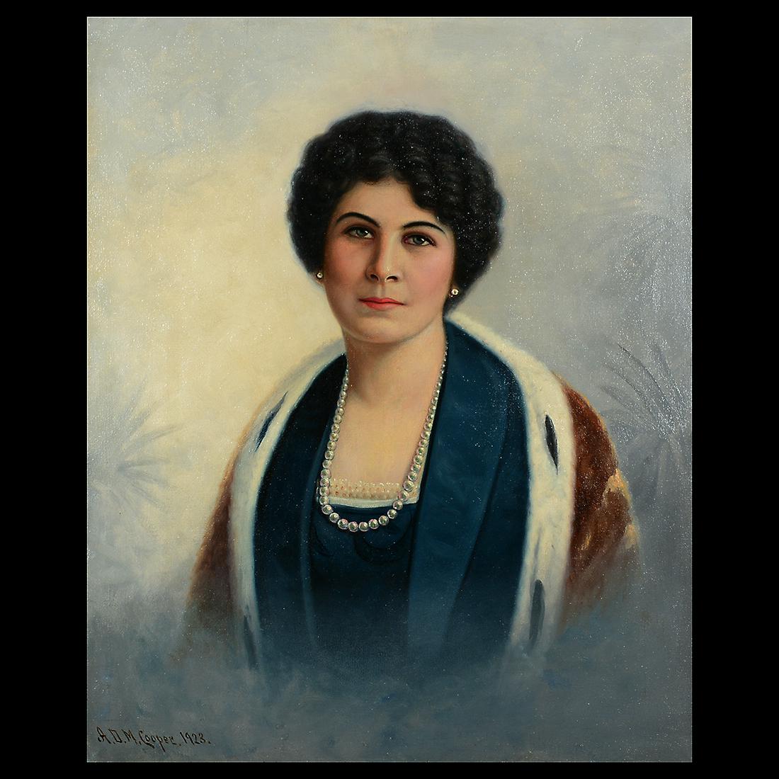 A.D.M. Cooper "Portrait of a Woman, 1923" oil on canvas (1 of 3)
