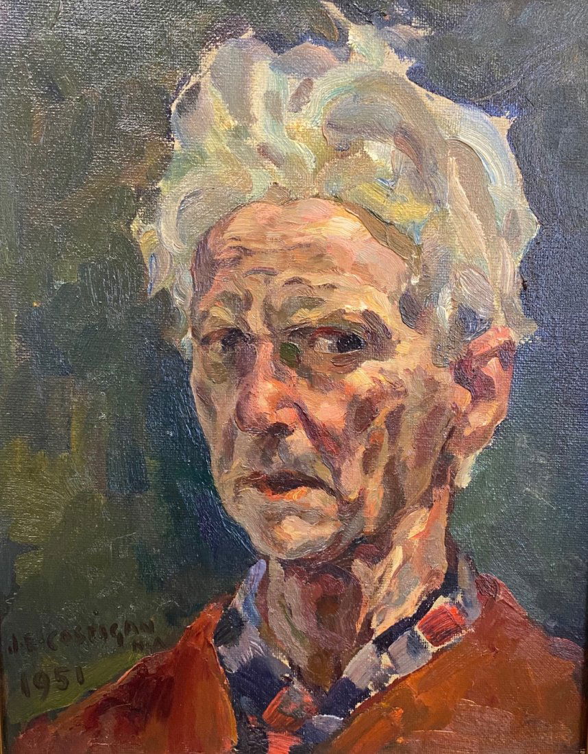 John Edward Costigan "Self Portrait 1951" oil on (1 of 3)